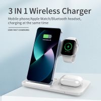 ┅﹍☊ Foldable 3 in 1 Wireless Charger Station For iPhone 11 12 Pro 13 14 Plus Apple Watchs 7/6 For Samsung Galaxy Watch