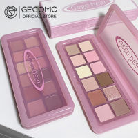 GECOMO พาเลทอายแชโดว์12สีอายแชโดว์เนื้อมุกผงกากเพชรสูงแวววาวติดทนนาน