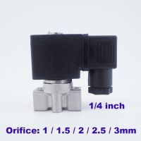 GOGO 0-40bar/20bar/15bar/10bar/7bar 2 way SS304 solenoid valve DC24V 1/4" BSP Orifice 1/1.5/2/2.5/3mm normal close water valve Valves