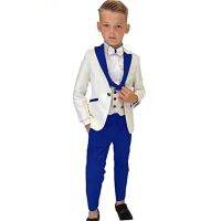 Paisley Classic 3-Piece Suits for Boys Smart And Stylish Boys Tuxedo Formal Outfit For Kids Blazer Vest And Pants For Party