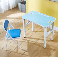 ชุดโต๊ะเก้าอี้เรียนสำหรับเด็ก โต๊ะพับได้ เก้าอี้พับได้ ไม่ต้องประกอบ โต๊ะเก้าอี้เก้าอี้เด็กเขียนหนังสือ