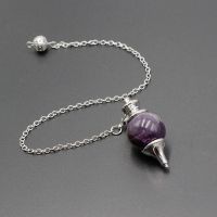 【YF】☬✉✠  Chakra Stone Pendulum Real Round Pendant Detachable Pendulo for Dowsing Dinvination Healing X013