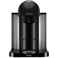 Breville เครื่องชงกาแฟเนสเปรสโซ่เรสเปรสโซ่และกาแฟเอสเพรสโซ่แบบเสิร์ฟเดี่ยวสีดำด้านและเครื่องตีฟองนมแอโรซิโนสีดำด้าน