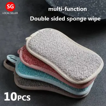 10pcs Multi-functional Square Cleaning Dish Sponge, Soft Dual