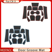 ซิลิคอนรถประตู Groove Mat Anti-Slip ถ้วยน้ำ Pad Gate Slot Mats สำหรับ Mazda CX-3 CX3 CX 3 2015 2016 2017 2018 2019อุปกรณ์เสริม