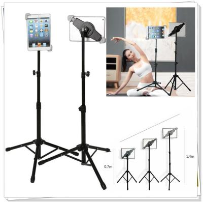 Portable Universal Tripod Stand Adjustable Height 0.7m to 1.4m Mount Holder for iPad /iPad Air /iPad Mini /Samsung Galaxy Tab and other 7-12 inch Tablets with Carrying Bag