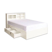 Raminthra Furniture เตียงนอน 3.5ฟุต บานเลื่อน+ที่นอนสปริง 3.5ฟุต QC สีขาว ( Bed )