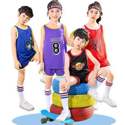 Spot 80-160 childrens quick drying sports suit basketball suit boys and girls vest suit baby sleeveless top and shorts two sets of student performance clothes performance clothes comfortable and breathable