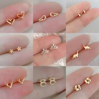 OKDEALS กระดูกอ่อนเกลียวของขวัญ Tragus 925เงินสำหรับผู้หญิงหญิงสาว Tindik Telinga เครื่องประดับขนาดเล็กวงกลมไดโนเสาร์ผีเสื้อ