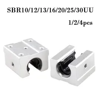 บล็อกเราเตอร์ CNC แบบลูกปืน SBR25UU SBR30UU SBR12UU SBR10UU 1/2/4ชิ้นเราเตอร์รางเลื่อนตรงเรียบแบบสามมิติ