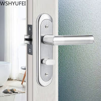 WSHYUFEI สแตนเลสห้องน้ำห้องน้ำ Keyless ล็อคประตูภายในมือจับประตูล็อคการรักษาความปลอดภัยใบ้ฮาร์ดแวร์ที่ใช้ในครัวเรือนล็อค