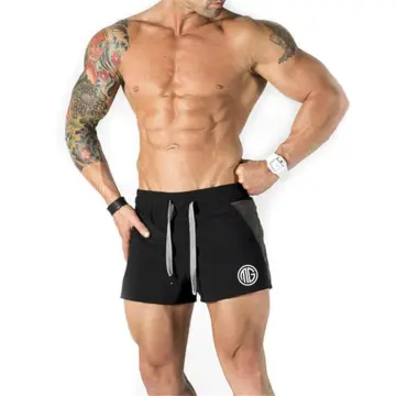 Men's Swim Fitted Shorts Bodybuilding Workout Gym Running Tight Lifting  Shorts