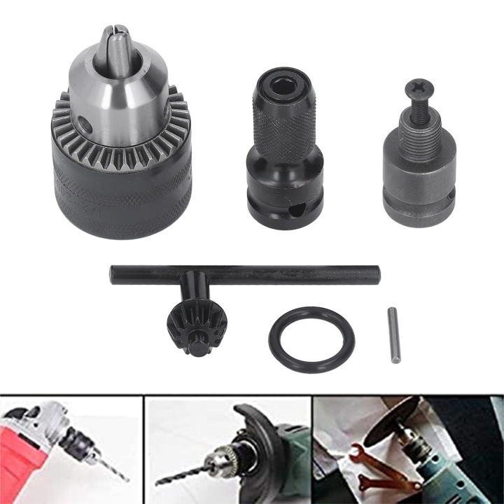 3-jaw-drill-chuck-1-16-1-2in-with-tightening-key-for-impact-pneumatic-screwdriver-mill-lathe