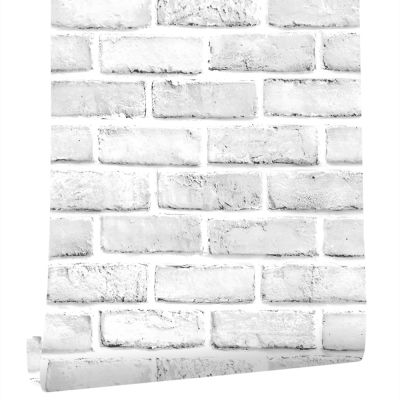 [24 Home Accessories] Peel And Stick Faux Brick วอลล์เปเปอร์สีขาว/สีเทา Self Adhesive Contact Paper ห้องน้ำสำหรับ Wall Home ตกแต่งวอลเปเปอร์ Sticker