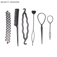 BEAUTY FASHION 6ชิ้น เซ็ตทรงผม braiding Tools Pull-Through hair Needle dispenser hair comb