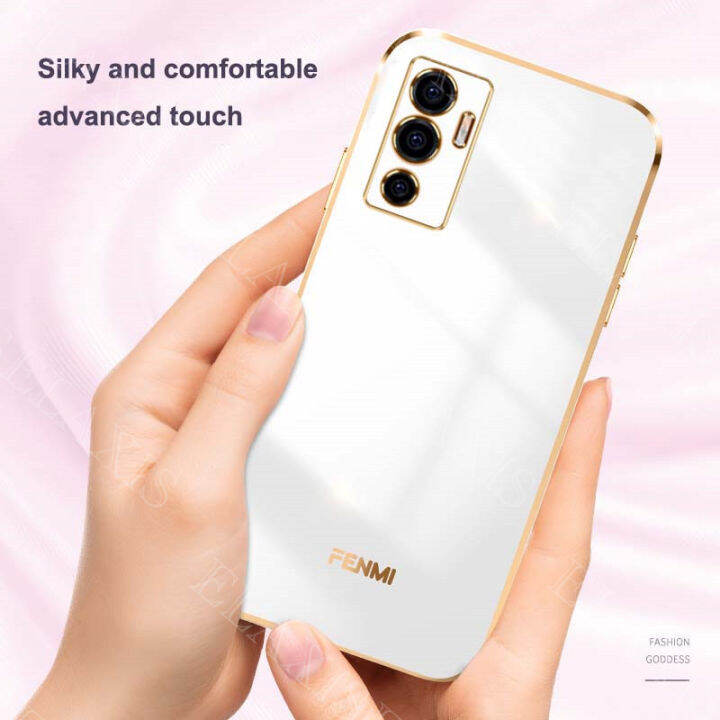 elaxis-เคสโทรศัพท์มือถือสำหรับ-vivo-v23e-v23e-5g-v23-5g-เคสป้องกันโลหะด้วยไฟฟ้าขอบตรงบางมากๆกันกระแทก-tpu-เคสโทรศัพท์มือถือซิลิโคนนิ่มรวมทุกอย่างหรูหรา