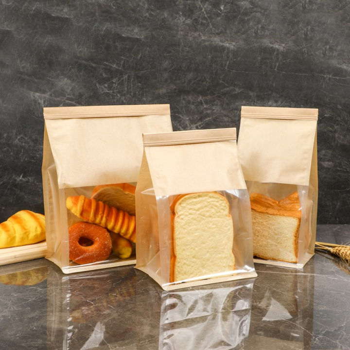ถุงขนมปัง-ถุงลวดพับ25ใบ-ถุงใส่ขนมปัง-ถุงใส่ขนมปัง-ปากลวด-ถุงใส่ครัวซองต์-ถุงขนมปังมีหน้าต่างใส่-ถุงลวดพับ