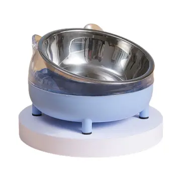 400ml Cat Bowl Raised No Slip Stainless Steel Elevated Stand Tilted Feeder  Bowls
