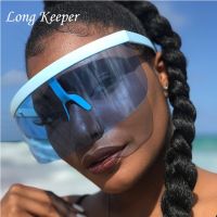 2018 New Sexy Oversized Shield Visor Sunglasses Women New Designer Big Frame Mirror Sun Glasses Shades Men Windproof Eyewear