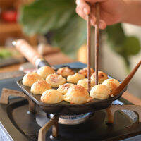 14ฟันผุเหล็กหล่อ Takoyaki กระทะสำหรับหม้อหุงก๊าซปลาหมึกลูกเล็กทำอาหารที่บ้านหม้อชงครัวเครื่องครัวช้อนส้อม