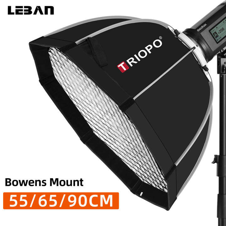 Softbox Ottagonale Triopo 55 Cm - Con Attacco Bowens E Griglia A Nido D'Ape, Per Flash Da Studio E Esterni - Foto 9