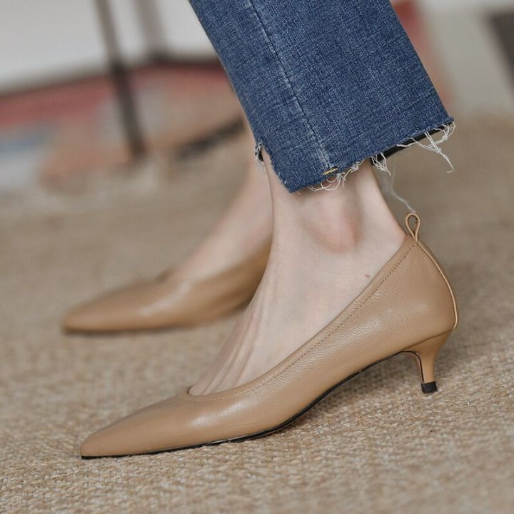 Khadim Brown Pump Heels Formal Shoe for Women-suu.vn