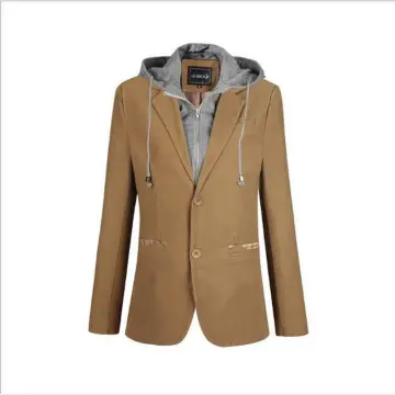 Mens hooded blazer on sale jacket