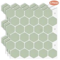 3 Sheets Wostick Self -adhesive Wall Tile Stickers Water Oil-proof Peel and Stick Backsplash 3D Wallpaper