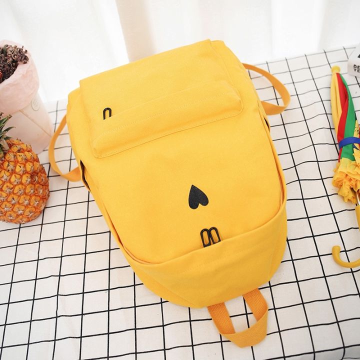 moon-wood-กระเป๋าเป้ผู้หญิง39-s-สีเหลือง-กระเป๋าเป้ผ้าใบพิมพ์ลายหัวใจสไตล์เกาหลีกระเป๋าเดินทางสำหรับนักเรียนเด็กผู้หญิงกระเป๋าเป้ใส่แล็ปท็อป