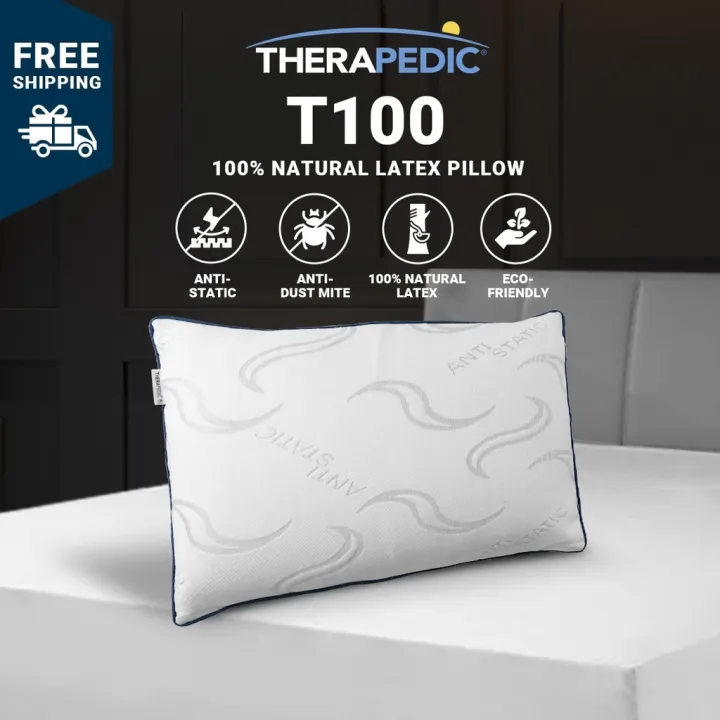 ☄ Therapedic USA T100 Latex Pillow Premium 100 Natural Latex Lazada