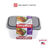 10846 GoodCook EveryWare Food Container 2PK Set Large Rectangle ชุดกล่องอาหาร สี่เหลี่ยมผืนผ้าใหญ่ 2กล่อง+2ฝา กู๊ดคุก 8C