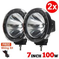 KAKA 1 คู่ 7 "นิ้ว 12 โวลต์ 100 วัตต์ HID ไฟขับรถ XENON สปอตไลท์สำหรับ Offroad สีดำ