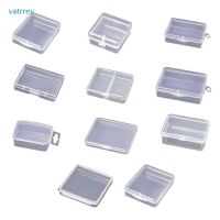 VA 10Pcs Mini Plastic Transparent Storage Box with Lid Earrings Jewelry Packaging Small Case Small Items Crafts Beads Ri