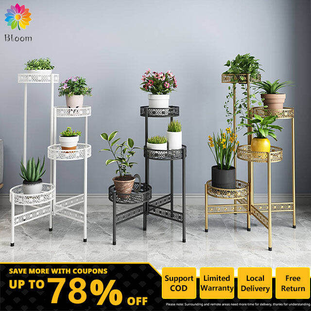 4 Tier Metal Plant Stand Shelf Foldable Plant Stand Flower Pot Holder