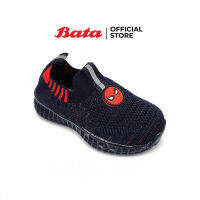 Bata BBG Boys Marvel รองเท้าผ้าใบแบบสวม ลาย Marvel สวมใส่ง่าย น้ำหนักเบา สำหรับเด็กผู้ชาย สีกรมท่า 1599950