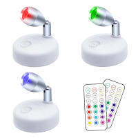 2Pc 13สี LED ไร้สาย RGB รีโมทคอนลตู้ Spotlight Cross-Border มุมปรับบรรยากาศกด Pat Night Light