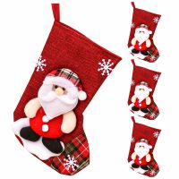 Merry Christmas Socks Christmas Tree Ornaments Sack Xmas Gift Candy Bag Cute Fabrics with Multiple Styles To Choose From