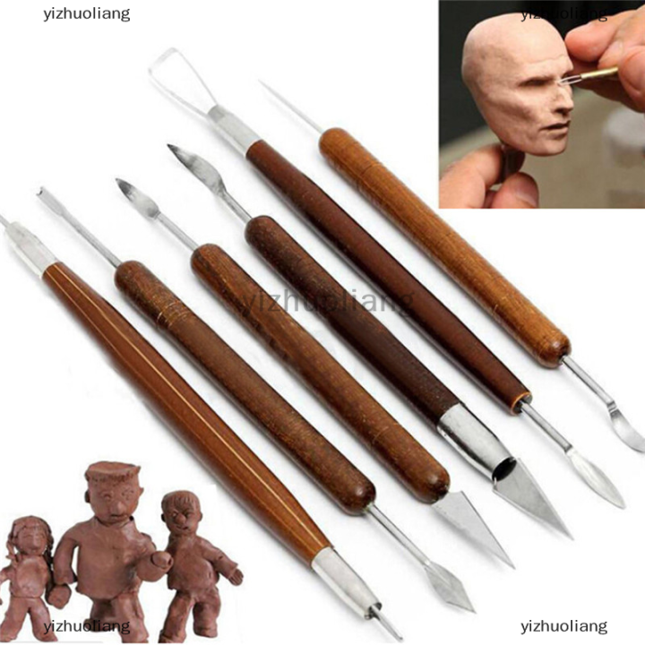 yizhuoliang-6pcs-clay-sculpting-wax-แกะสลักเครื่องปั้นดินเผา-diy-เครื่องมือ-shapers-polymer-modeling-gift