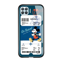 UCUC เคสโทรศัพท์เคสสำหรับ OPPO A93 2020 OPPO Reno 4F ปลอก Creative การ์ตูนเที่ยวบินตั๋ว Minnie Mouse โดนัลด์เดซี่เป็ด Glossy กระจกเทมเปอร์ฝาหลังปลอก