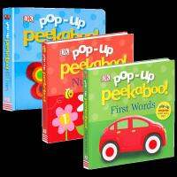 Pop Up Peekaboo First WordsตัวเลขสีDK 3ปริมาตรของคำตัวเลขและสี