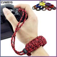 CUWRYG ข้อมือดิจิตอล Paracord สายคล้องกล้องสีสันสดใสมือจับสายรัดข้อมือถัก