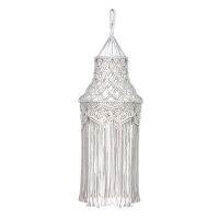 【CW】 Macrame Lamp Chandelier Tapestry Boho Hanging Lampshade for Bedroom Room Decoration