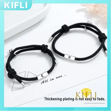 2pcs Couples Bracelet Sun & Moon Heart Magnetic Friendship 