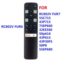 for TCL RC802V FMR1 RC802V FUR6 RC802V FNR1ใหม่ Google Assistant เสียงใช้รีโมทคอนโทรลสำหรับ TCL Android 4K สมาร์ททีวี