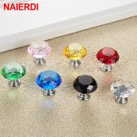 ◊☄✜ NAIERDI 30mm/40mm Diamond Shape Design Crystal Glass Knobs Cupboard Pulls Drawer Knobs Kitchen Cabinet Handles Furniture Handle