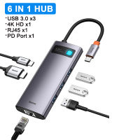 Baseus 8 in 1 USB C HUB Type C to HDMI-compatible USB 3.0 4K HD PD 100W Adapter Type C HUB Dock for MacBook Pro USB C Splitter