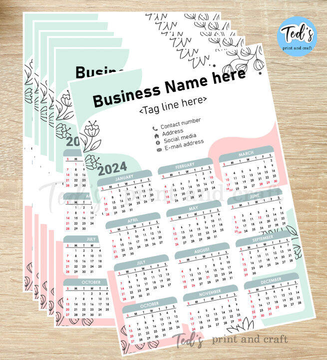 Poster Calendar 2024 A3 size Lazada PH