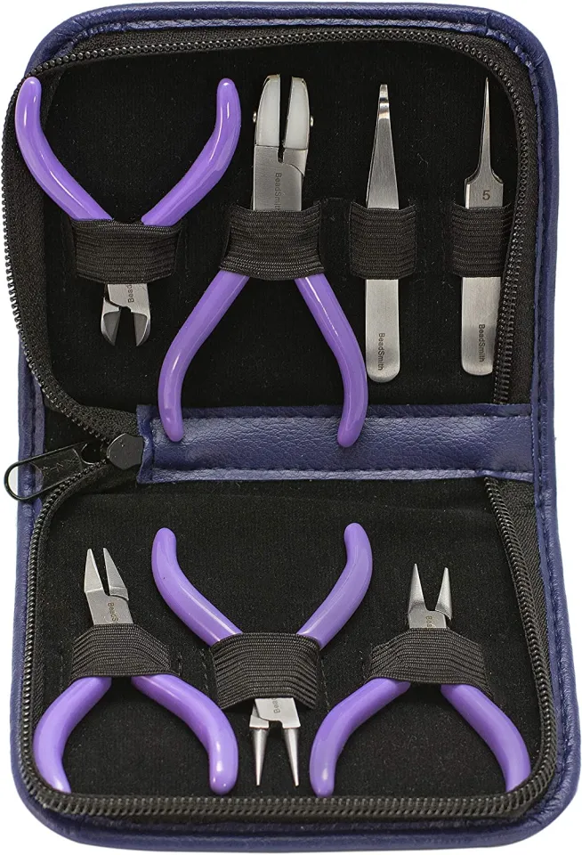 The Beadsmith Beadsmith 7-Piece Jewelry Pliers Set with Case, Mini