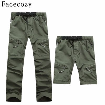 Men Quick Dry Outdoor Pants Removable Hiking Camping Pant Male Summer Breathable Fishing Climbing Trousers for Trekking Shorts