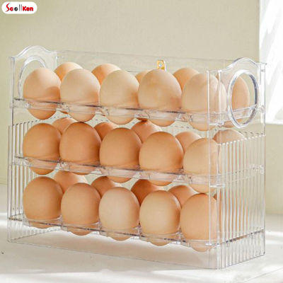 ถาดใส่ไข่หลายชั้นแบบพกพาสำหรับห้องครัวตู้เย็นและตู้แช่แข็ง